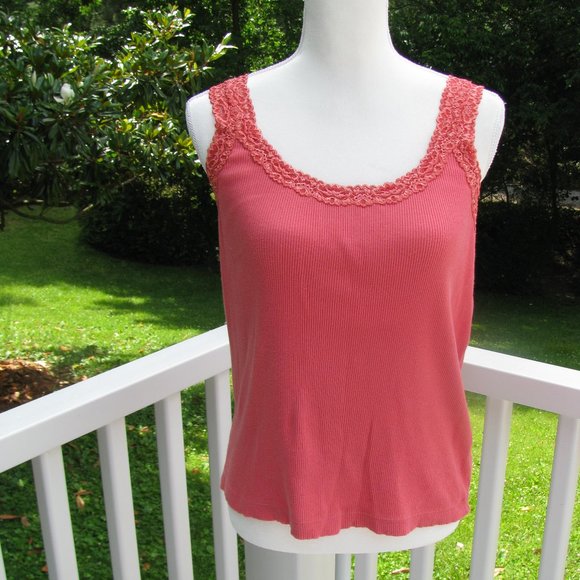 Chico's Size 1 Medium Tank Top shirt cotton stretch - Picture 1 of 4